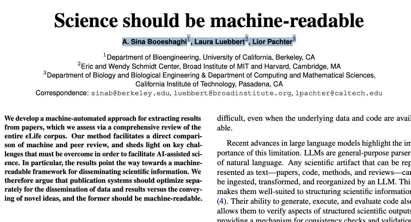 Top section of a recent AI research article